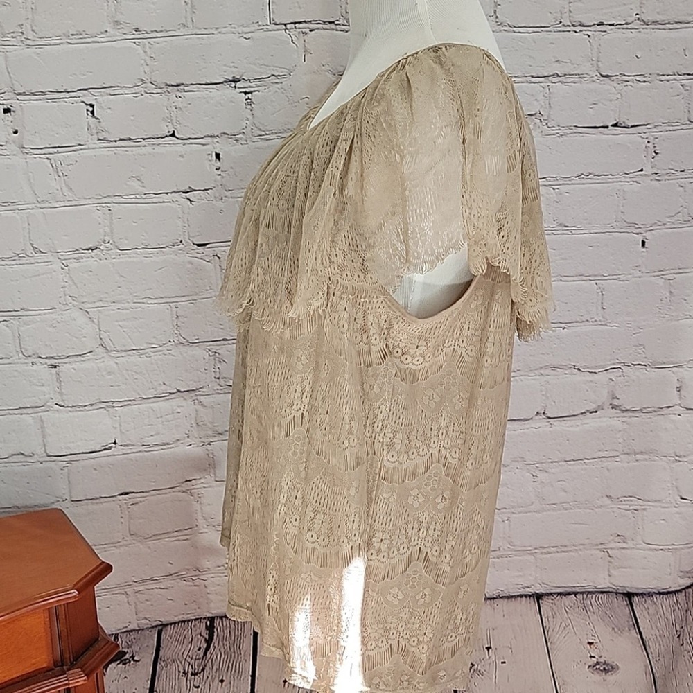 NY Collection Ruffle top layer over Lace - Picture 7 of 10